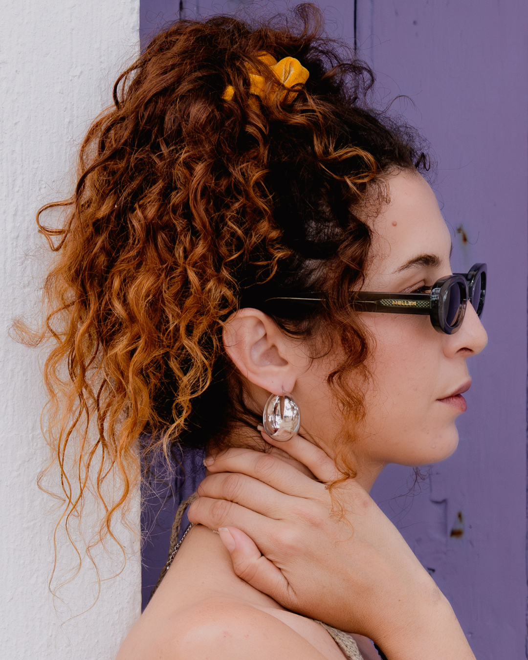 Iris Argent · grande créole lisse